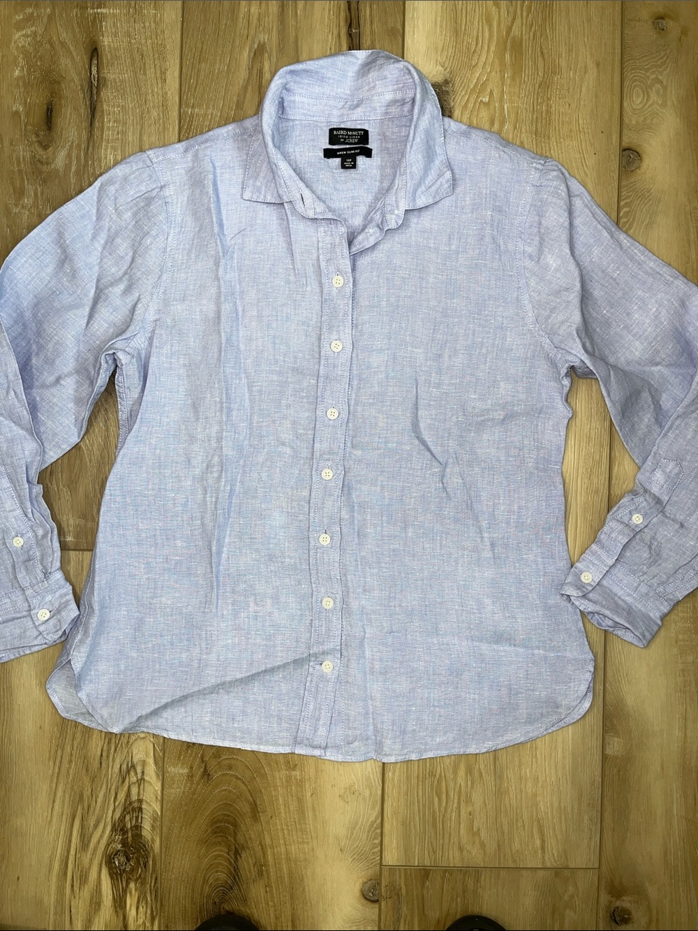 J.Crew Baird McNutt Women’s Irish Linen Wren Slim Fit Shirt French Blue Size 10P